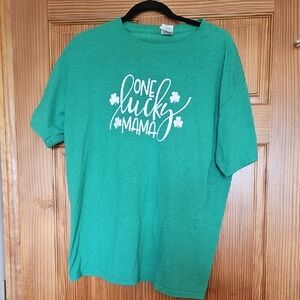 Green T-shirt - One Lucky Mama